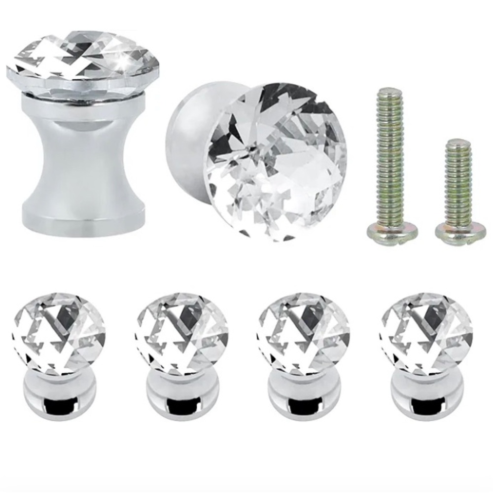 Crystal Glass Cabinet Knobs - Picture 1 of 7